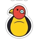 Comic Linux Bird Mascot