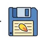 Floppy Disk with Festival Flame