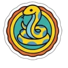 Python Snake in Floral Circle